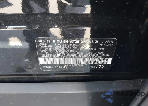 2023 Mitsubishi Outlander Se Black Edition S-Awc z USA, uszkodzony, nr VIN JA4J4UA82PZ057160